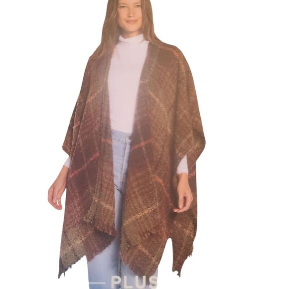 WOOLRICH Blanket Wrap Soft Tweed Texture Earth Tones OSFA NWT‎ - Picture 9 of 9